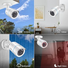 ZOSI 2MP Security Camera 4in1 Bullet Surveillance CCTV Outdoor Night Vision Cam