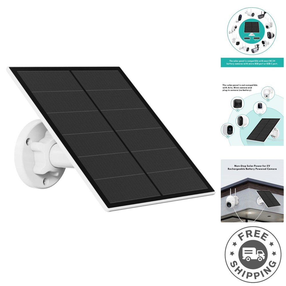 Durable Waterproof Solar Panel – 5W USB Charger for Battery-Powered Cameras