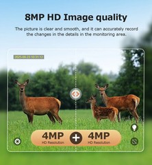 12X ZOOM 8MP 4G Solar Camera Dual lens Camouflage Color Outdoor Hunting Camera