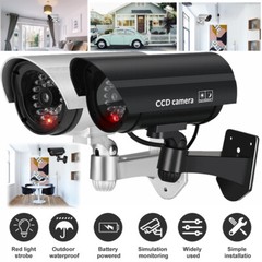 Surveillance Security Flashing LED Light CCTV Dummy Camera Fake Monitor IP54