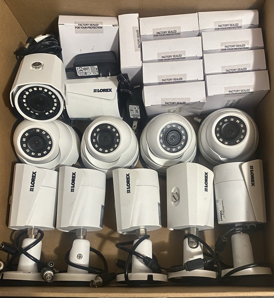 Lorex 1080p HD Security Camera Lot – 8 Bullet LBV2711S-C, 4 Dome LEV2712S-C + AC