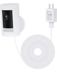 30Ft/9m White Power Adapter for Ring Stick Up Cam Battery 3rd Gen Weatherproof