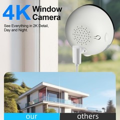 4MP 4K Window Camera, 5.8Ghz WIFI Indoor Cameras for Home Security Opt 32GB Card