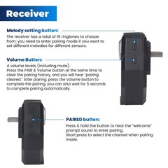 Wuloo Solar Driveway Alarm Wireless Outside Weatherproof 1/3 Mile Long Range