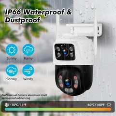 Wireless Security Camera System with Monitor Outdoor 4 WiFi Cameras Home LCD NVR