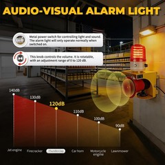 kbaoele AC110V Industrial Siren Alarm Strobe Light-120dB Loud Horn&Waterproof