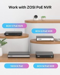 ZOSI 8CH PoE 3K NVR 4MP Security Outdoor Camera System AI Smart Human Detection