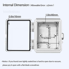 Electrical Box, IP67 Waterproof Hinged 4.7″x3.5″x2.7″, Clear Cover