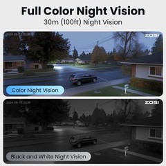 ZOSI 4K 2TB NVR 5MP PoE Security Camera System PTZ Person Vehicle Detect Home