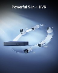 3K Lite H.265+ DVR Recorder with AI Human/Vehicle Detection, 8CH Hybrid 5-in-…