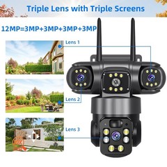 Solar Battery Powered Wireless WiFi Outdoor Pan/Tilt Home Security Camera System