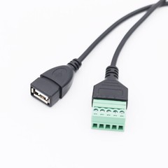 10x USB 2.0 A Female to 5 Pin Screw Connector Shield Terminal Plug Adapter Cable