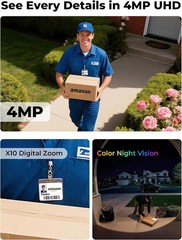 Security Cameras Wireless Outdoor 5G& 2.4G, No Subscription, 2 Cam-Kit,4MP Solar