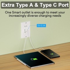 4 Pack Lumary Smart USB Outlet with WiFi, Type-C & USB-A Ports, Voice Control