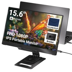 Ingnok Portable Monitor Ultra Slim 15.6 Inch Fhd Ips Laptop Screen Extender