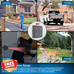 HTZSAFE Solar Driveway Alarm 1 Receiver 2 Sensors