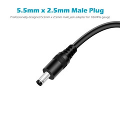 18AWG 10Ft DC Power Extension Cable 5.5×2.5mm Male To Female Barrel Plug Cord