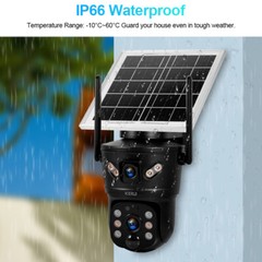 1-4pcs 6MP Solar Camera WIFI Solar Panel Dual Lens Camera Home Security CCTV Cam