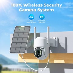 4MP 10CH NVR 2/4/8-Cam Kit Solar Battery Wireless Security Camera System Outdoor