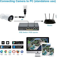 6MP PoE IP Full Color Night Vision Camera Outdoor/Indoor Metal Housing 2.8mm