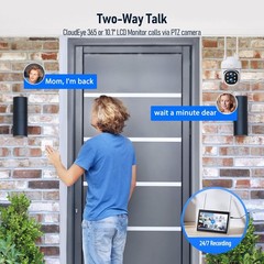 10CH WiFi Wireless Security Night Vision Camera System with Monitor PT 10X Zoom
