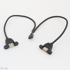 5pcs 50cm 2 Port USB A Female to Internal 2×5 way 9 Pin Header Adapter Cable
