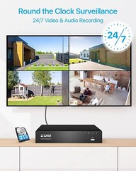 ZOSI 4K 8CH 8MP Home POE Security Camera System Starlight AI Human Detect Audio