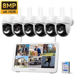 8MP PTZ Security Camera System Outdoor Wireless Audio CCTV 10CH NVR 12” Monitor