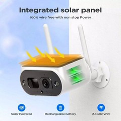 Solar Powered Security Camera System Outdoor Wireless Home with 4MP 10″ Monitor