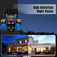 Solar Battery Powered Wireless WiFi Home Security Camera System Outdoor Pan/Tilt