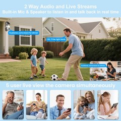 ARCCTV 4G LTE Outdoor Solar Security Camera 360° PTZ Wireless 2Way Audio 2PACK