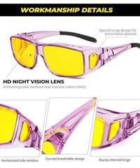 Glasses, Fit Over Glasses A03-glossy Black/Clear Purple/Clear Blue Night Vision