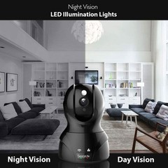 SereneLife IP WIFI 1080p HD Remote App Control Security Camera, Black (Open Box)