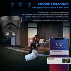 VIKYLIN 8MP IR Night Vision Turret IP Camera 4K MIC WDR POE White/Black Optional