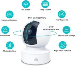Kasa 1080p Indoor Pan/Tilt Wired Security Camera – Works as a Baby & Pet Moni…
