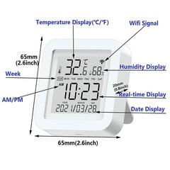 ABS Smart Thermometer Hygrometer Wi-Fi Temperature Humidity Sensor Monitor
