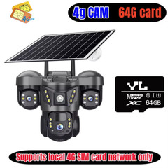 15MP Triple Lens PTZ 10X Zoom Solar Camera Outdoor Triple Screen 4G SIM Secure 3