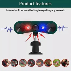 Solar Outdoor Motion Sensor Alarm 2*130db Ultrasonic Siren Motion Detector Alarm