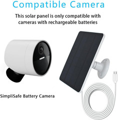 Solar Panel Compatible with Simplisafe Outdoor Camera Wireless, 4W 5V Solar Pane