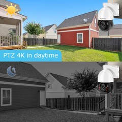 Jennov 4K 8MP 30X Zoom PoE Security Camera PTZ Auto Tracking Outdoor 2-Way Audio