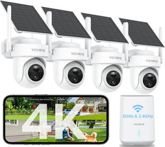4K Security Cameras Wireless Outdoor, No Subscription, Works in -4°F Cold Solar