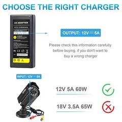 DC 60W Power Supply Adapter 1to8 Split Power Cable for CCTV Security DVR Camera