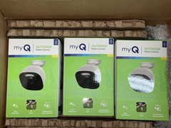 SEALED NEW Chamberlain myQ Outdoor Battery Camera 3-Pack, 2K, Color Night Vision