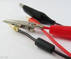 1pair 2mm Gold Banana Plug Hard Plastic to Alligator Clip Test Probe Cable 1M