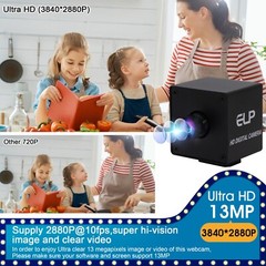 ELP HD USB Camera 13Megapixel IMX214 Mini HD Webcam w/ No Distortion Lens