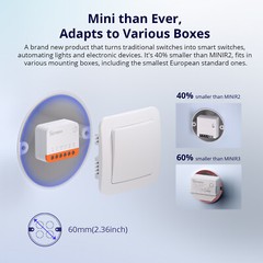 1-5x SONOFF MINI R4 WiFi Smart Switch 2-Way, DIY Smart Switch, APP Voice Control