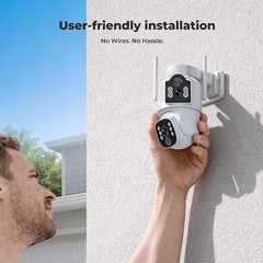 Solar Wireless Home Security Camera System Wifi Camera Dual Lens with 10CH NVR