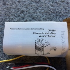 WATTSTOPPER CU-250-W ULTRASONIC VACANCY WALL SWITCH SENSOR, 600W, 120V, WHITE