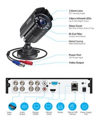 ZOSI 8CH 5MP Lite DVR 1080P Security Camera System 1TB HDD Night Vision Outdoor