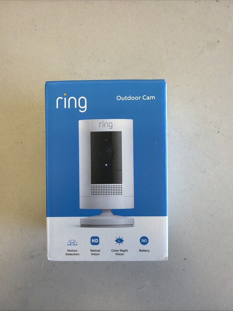 Ring Stick Up Camera Battery – White – 1080p HDR Night Vision, 3D Motion